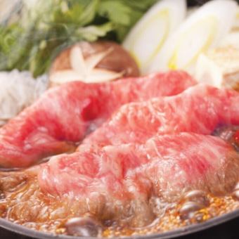 【忘年会・新年会限定】甘みの強い和牛を使用した黒毛和牛すきやきコース♪　5,500円(税込)