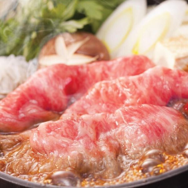 甘みの強い和牛を使用した黒毛和牛すきやきコース♪　5,500円(税込)