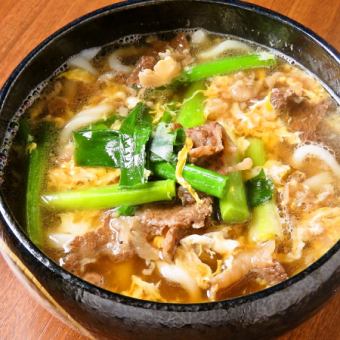 Meat and green onion udon