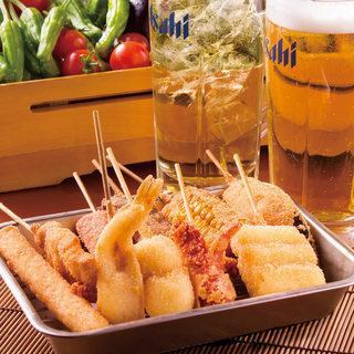 18時までのスタートで当店名物の串揚げ食べ放題&飲み放題♪2時間3500円に!