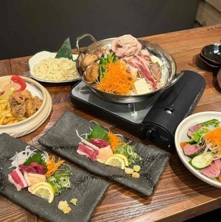 [New Year's and Year-end Party Organizers Must See!] Mao Nabe Special Course [7 dishes in total]