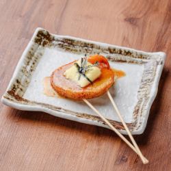 Potato mochi skewers