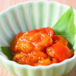 Shiokara (salted sea squirt)