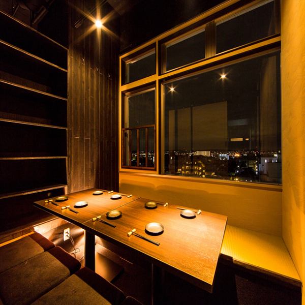 【５～８名様　個室】立川の夜景が一望できます。雰囲気のあるお座敷個室は少人数の飲み会にもピッタリ！◇