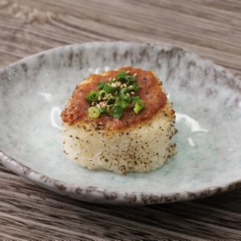 Miso grilled rice ball with green onion