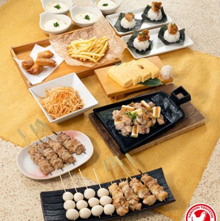 【スタンダード飲み放題2時間付】とり鉄出汁焼き鳥3種と若鶏の鉄板焼きコース4,800円≪全10品≫