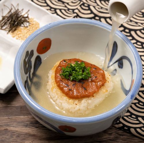 ネギ味噌焼きおにぎりの出汁茶漬け