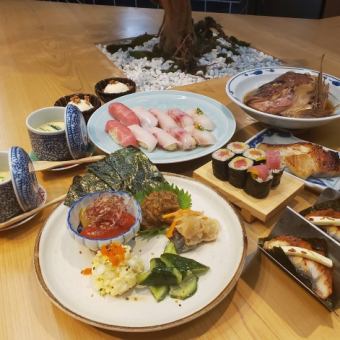 【共9道菜】盡情享用美味佳餚、生魚片、壽司◎赤藤套餐3500日圓★