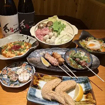 Reservations required by the day before: ≪Warai-dori Relaxing 2.5-Hour Special Course≫ with 2.5 hours of all-you-can-drink [6000 yen]
