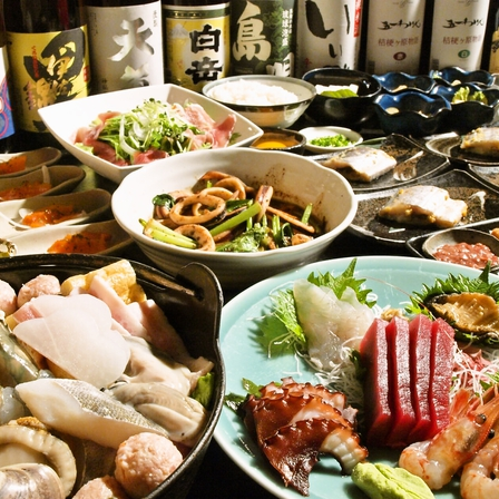 自慢の魚と美酒で宴会