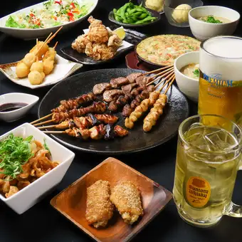 For those who like hearty meals: 10-course meal (10 dishes x 2 hours all-you-can-drink)