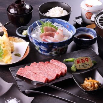 <Hida Beef Steak Gozen> Made with Hida beef fillet (Chateaubriand)! 7,480 yen (tax included)