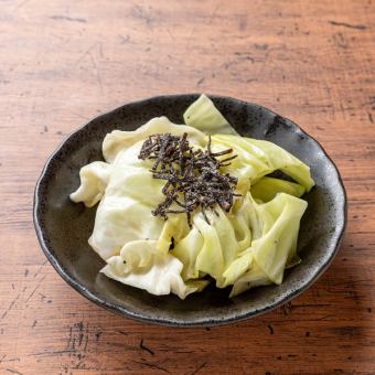 塩だれキャベツ / 鶏皮ポンズ