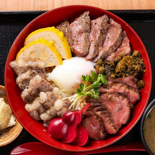 馬肉・あか牛・牛タン　まるごと熊本丼