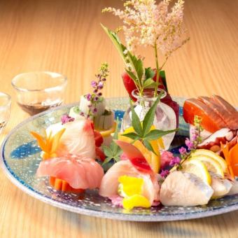 【プレミアム食べ飲み放題】刺身や豚葱しゃぶ・もつ鍋等60品+ビール付飲放120分5000円※金曜不可