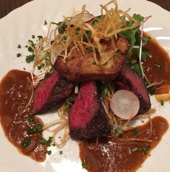 鹿肉ステーキきのこソース
