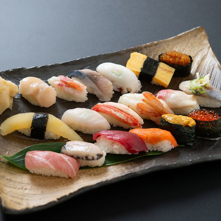 留萌直送の鮮魚と地元米のこだわり握り！日本酒やワインと味わう、北広島の至福の時間