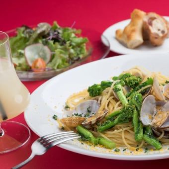 【음료 포함 점심】 매일 메뉴 포함 상시 20 종류의 메뉴에서 선택할 수있는 "파스타 세트"