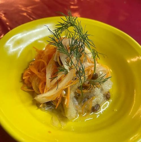 Carpione with Arita-produced hairtail fish and Nanko plum liqueur