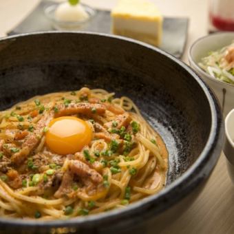 ミートクリームカルボナーラ　お得なスイーツセット　