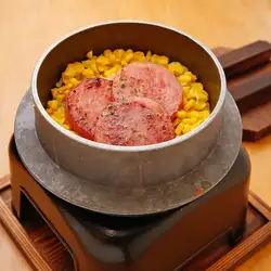 숯구이 운젠 햄과 모로코시 솥밥