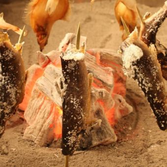 10月の献立【全室個室】方舟名物　岩魚の天然塩焼き、信州牛や紅ズワイ蟹、若狭ぐじなど「和醸」