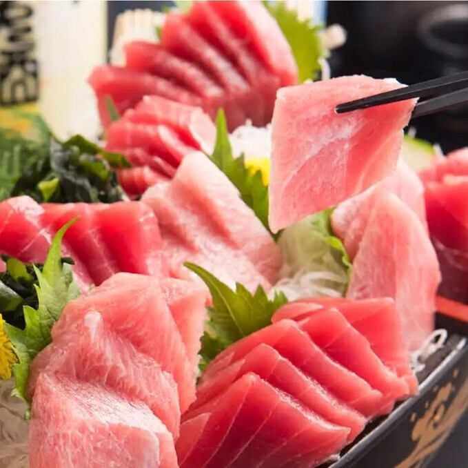 3h飲み放題付「マグロ＆ブリ・肉寿司 40品食べ放題」4980円