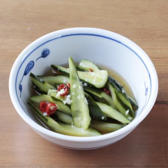 Seared cucumber Taiwanese style