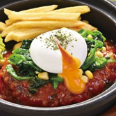 【12月】ほうれん草とコーン (羽釜ごはん・ごはんのお供・スープ食べ飲み放題付き)