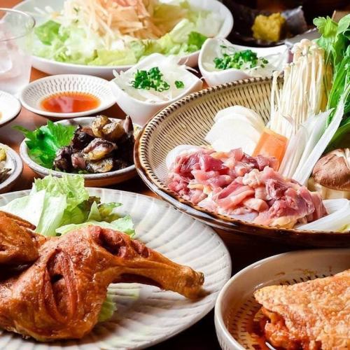 地鶏三昧の豊富なコース▼