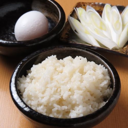 雑炊セット (ライス・葱・玉子)