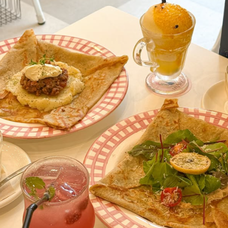 ＜メインが選べるランチセット＞ベーグルORガレットに自家製スープとドリンク付き1,760円♪