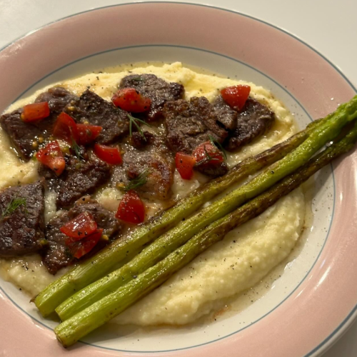 パルメザンステーキ マッシュポテト添え