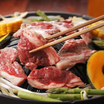 【まずはジンギスカンを食べてみたい！】成吉思汗さかもとのひつじデビューコース5000円（税込）