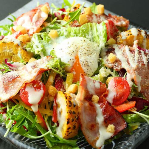Caesar salad with rich double cheese