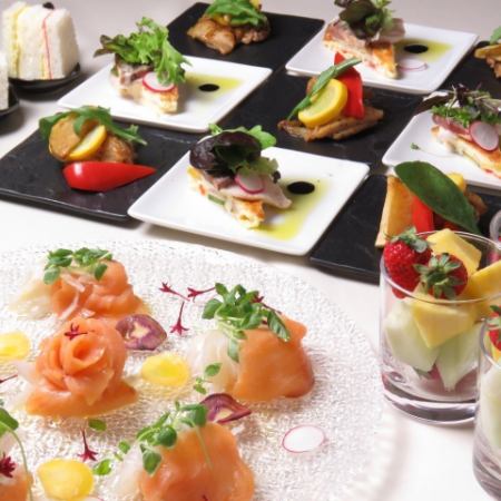 【旬の食材を使った宴会用コース】120分飲み放題付洋食ビュッフェプラン　Gold（ゴールド）