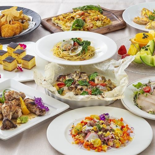 【旬の食材を使った着席元卓料理】120分飲み放題付　宴会プラン　ゴールド