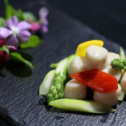 アスパラとホタテ炒め