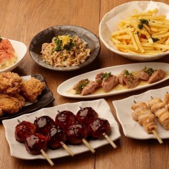 【秋冬套餐 A】烤鸡串套餐，您可以品尝到堇餐厅的人气菜品