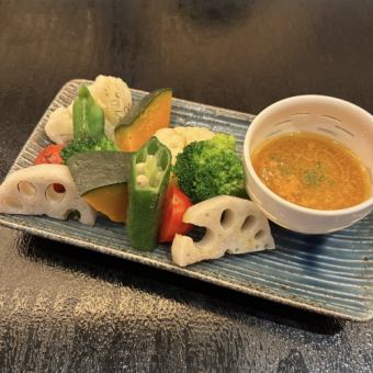 旬野菜の温サラダ~ウニドレッシング添え~