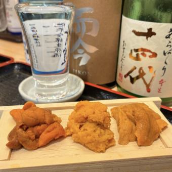 本日の仕入れ雲丹　食べ比べ3種