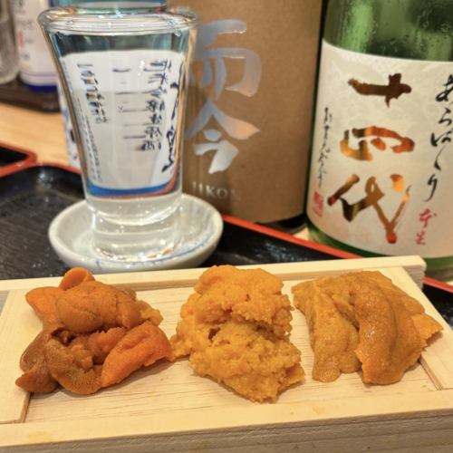 本日の仕入れ雲丹　食べ比べ3種