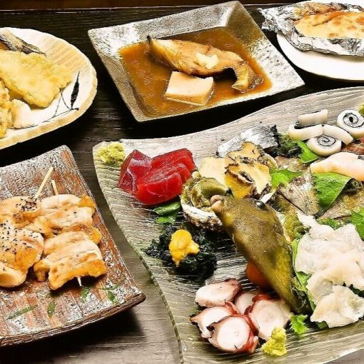 ◆25周年纪念特别套餐◆10种新鲜海鲜生鱼片、煮菜、烤鱼、油炸菜全部5,000日元→使用优惠券3,500日元