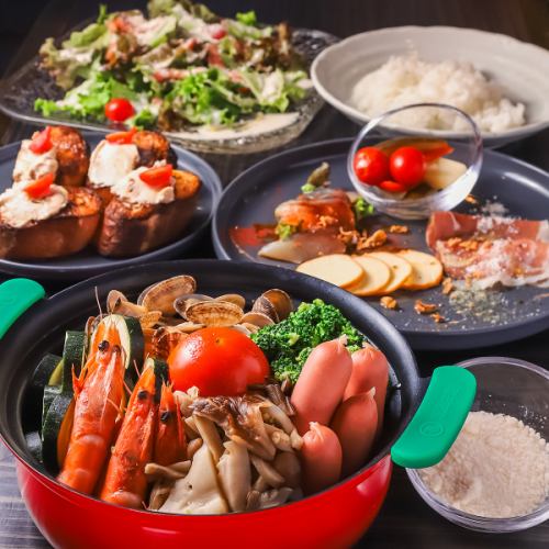 鍋コースで忘年会、宴会