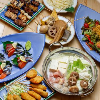 飲み放題付き◆鍋含む、”一鳥。”自慢の鶏料理や旬の季節料理を贅沢に堪能◆全8品/6,000円