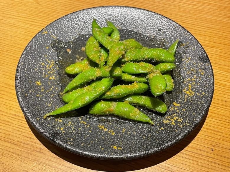 Anchovy edamame with mullet roe