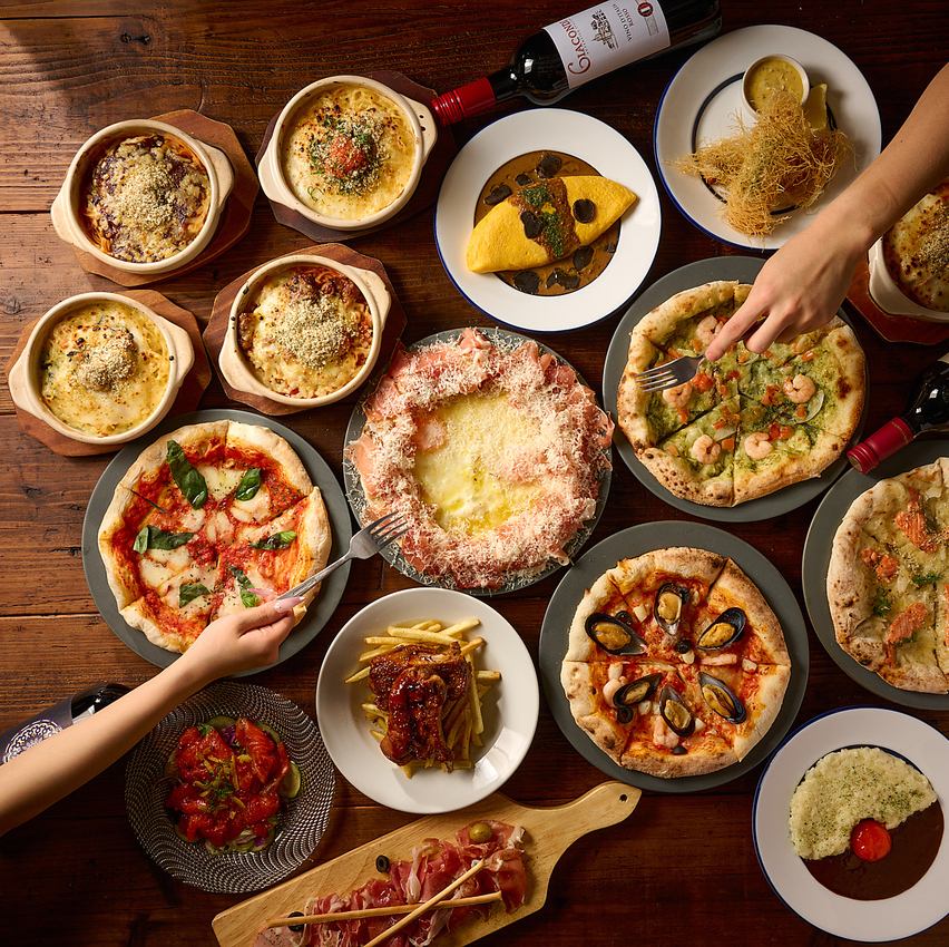 平日時間無制限飲み放題と窯焼きナポリピザのナポリマン★