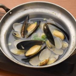 あさりムール貝の貝風呂