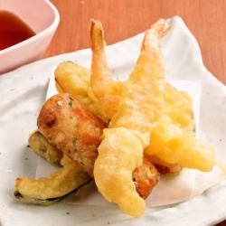 海老天入天ぷら盛り合わせ