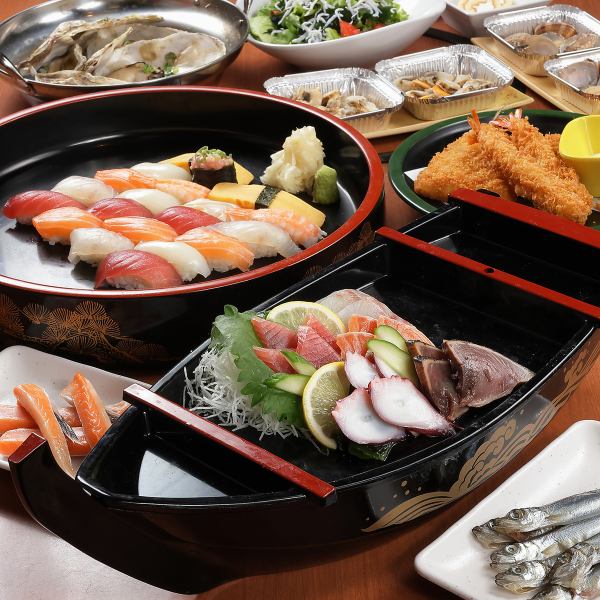 《コスパ良◎》寿司や刺身など海鮮60種食べ放題100分※L.O.20分前◆2980円コース